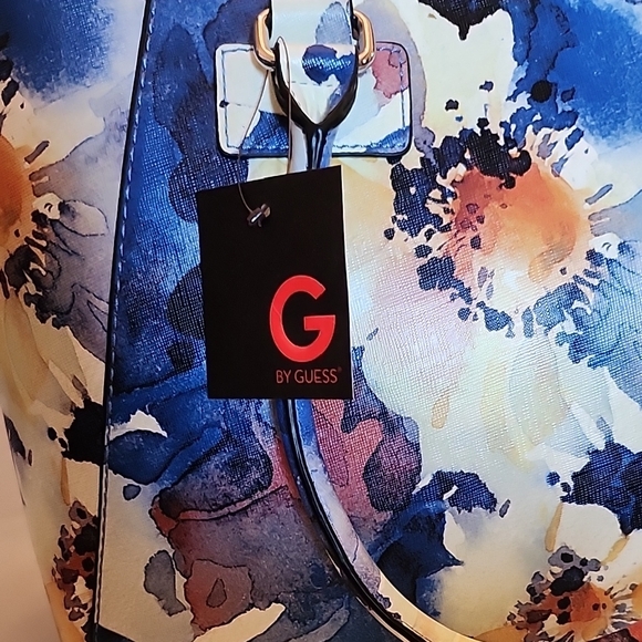 G by Guess Blue and Yellow Floral Tote - Picture 10 of 12